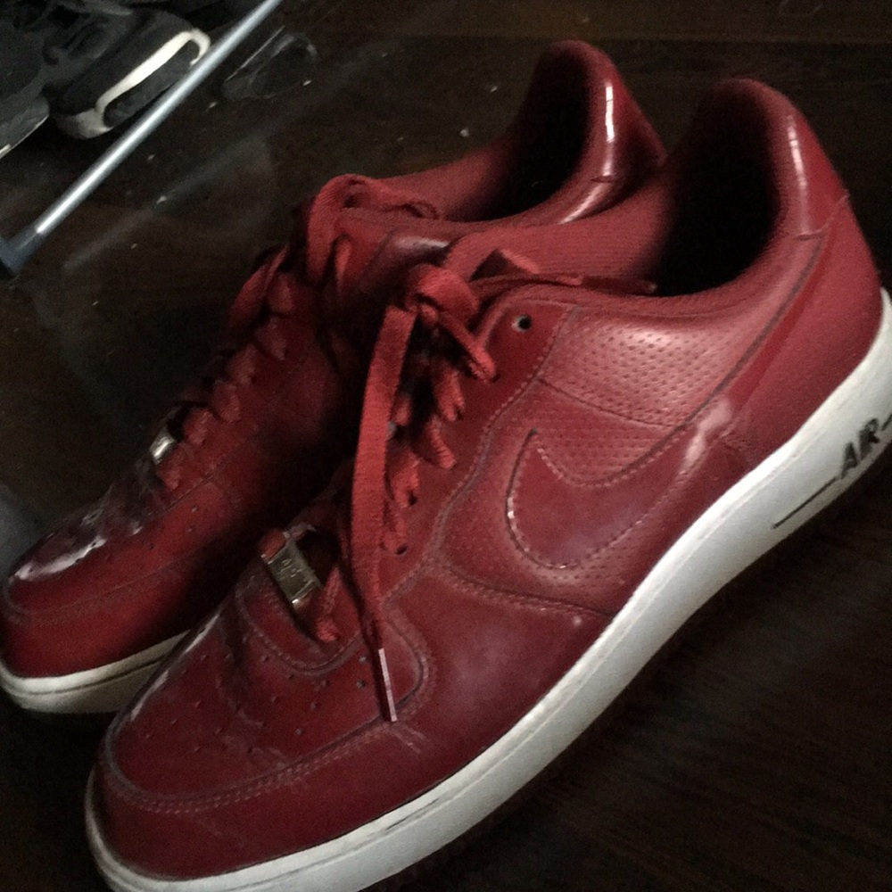 Air forces red leather ones very rare size 9.5
